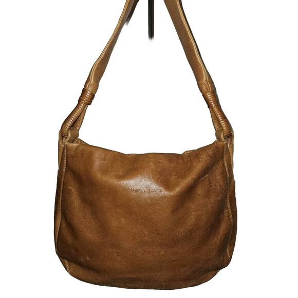 Derek Alexander Central Park Classic Hobo Light Brown Leather Handbag 15"x12" - Picture 5 of 16